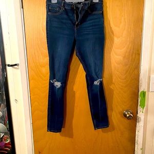 Abercrombie & Fitch high rise dark jean wash